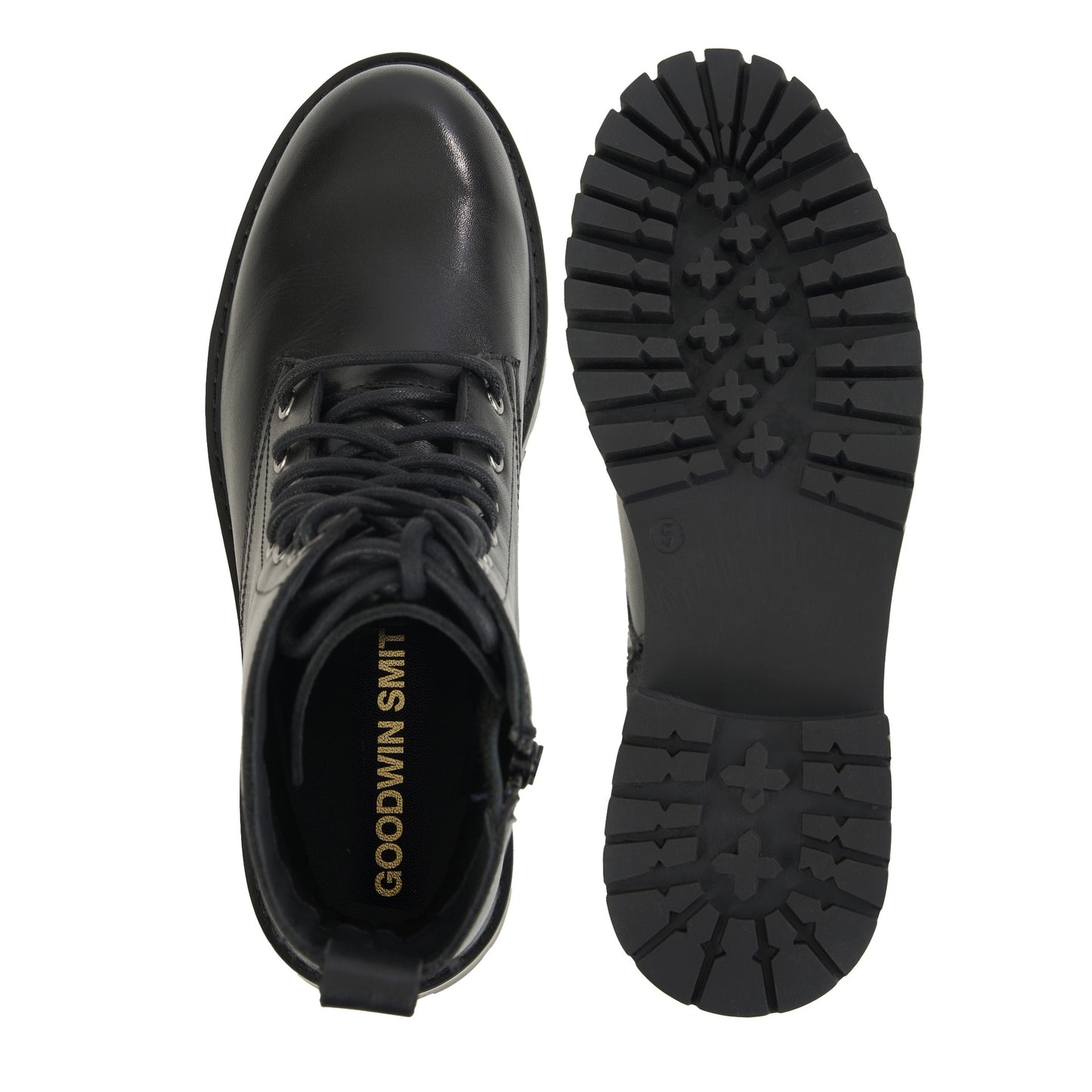 GABBY BLACK LEATHER LACE UP BOOT