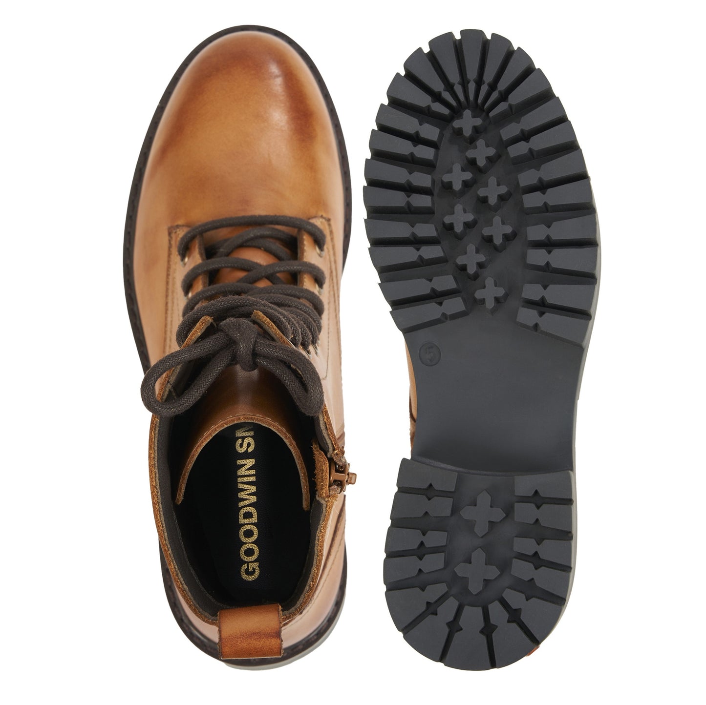 GABBY TAN LEATHER LACE UP BOOT