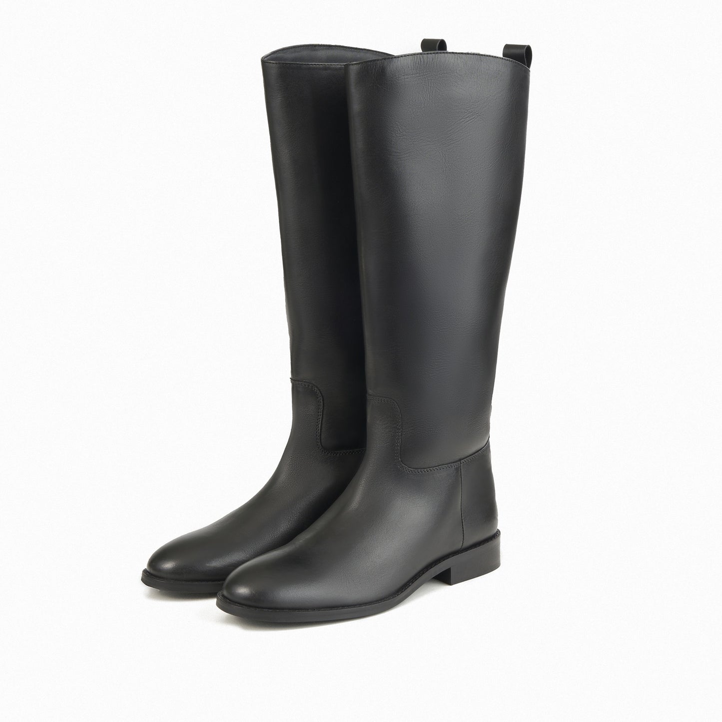 NINA BLACK LEATHER KNEE-HIGH BOOT