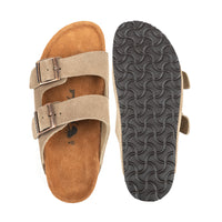 HIBISCUS STONE SUEDE STRAP CORK SANDAL